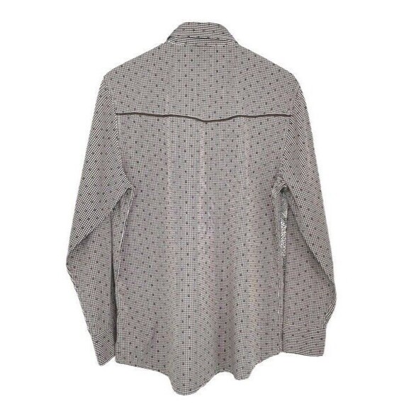 White Diamonds Boots Long Sleeve Snap Shirt Brown Western Wear MEDIUM - Picture 2 of 8